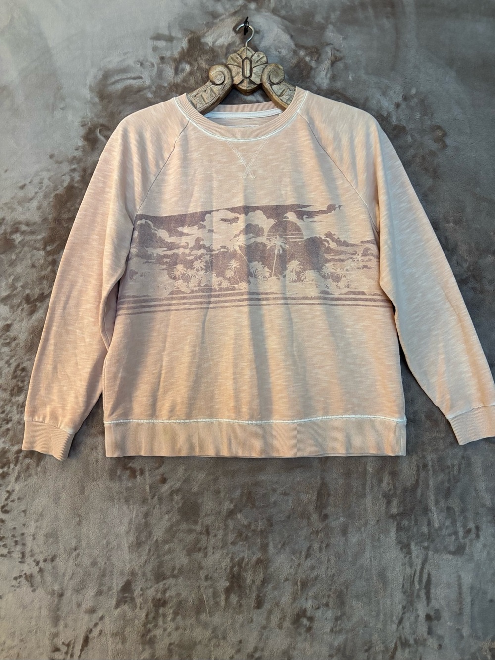 Sonoma Women's Pullover Sweatshirt with Tonal Graphic Tan Size PL